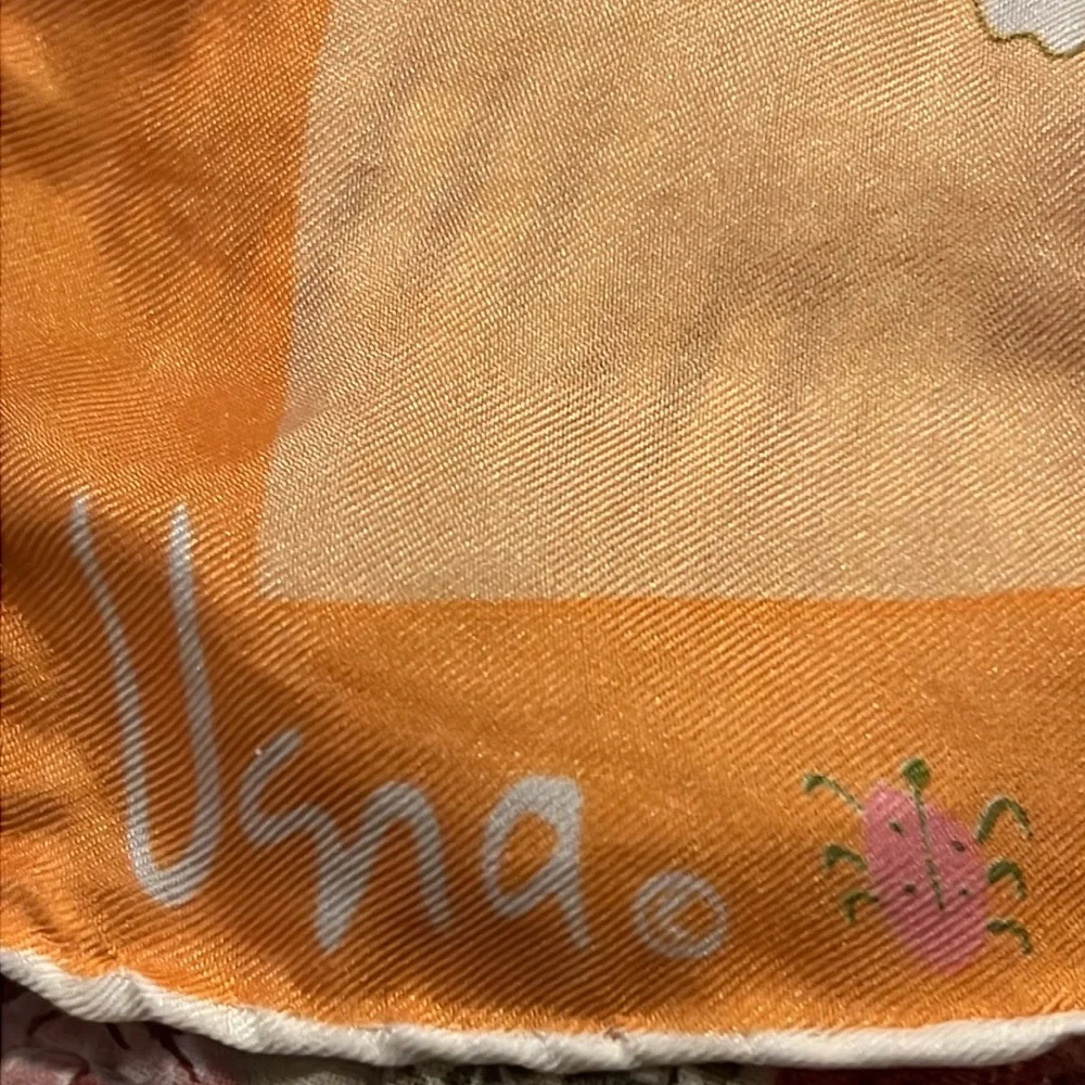 Vintage MCM Vera Neumann ladybug daisies silk scarf square 25”